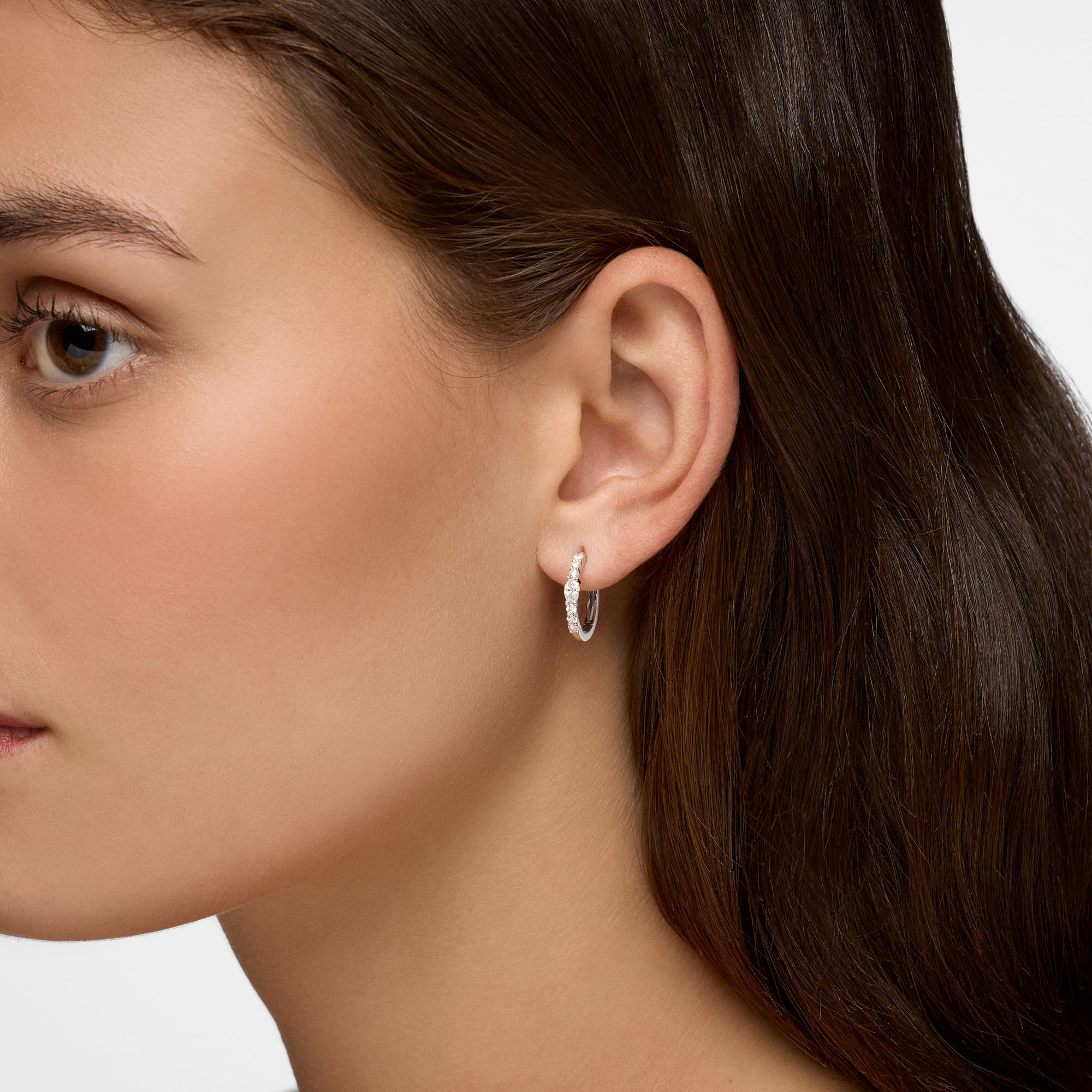 White Gold Diamond Hoop Earrings