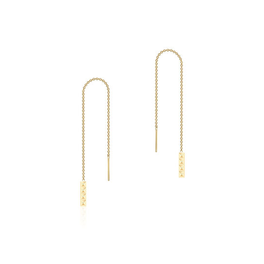 bijoux birks rock pearl yellow gold pixel chain earrings image number 0