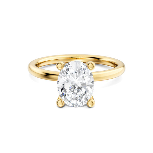 Oval-Cut Solitaire Diamond Engagement Ring in Yellow Gold
