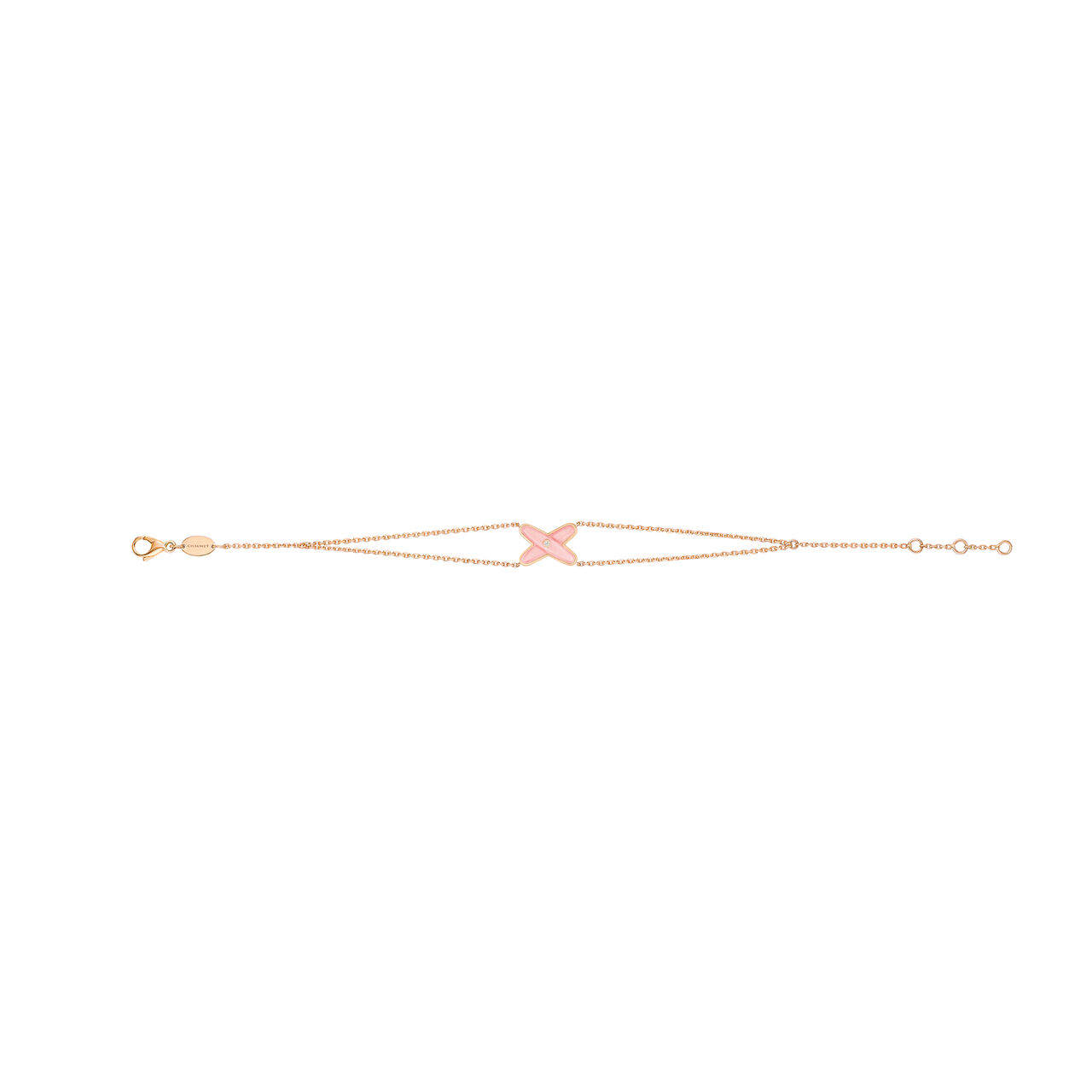 Jeux de Liens Rose Gold Pink Opal Diamond Bracelet image number 1