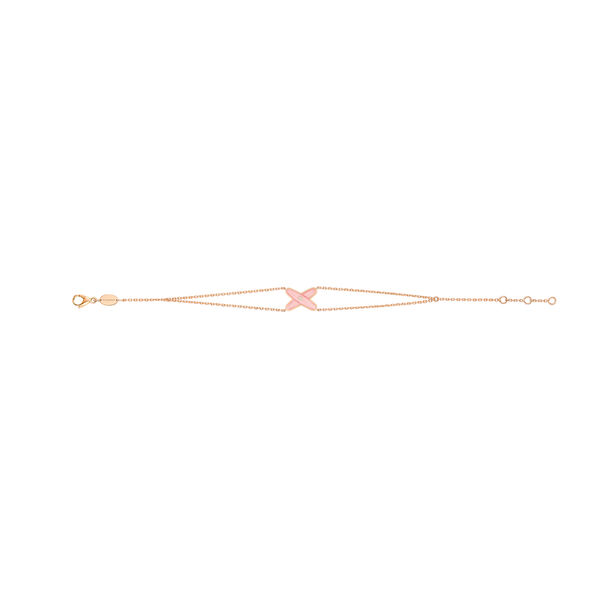 Jeux de Liens Rose Gold Pink Opal Diamond Bracelet
