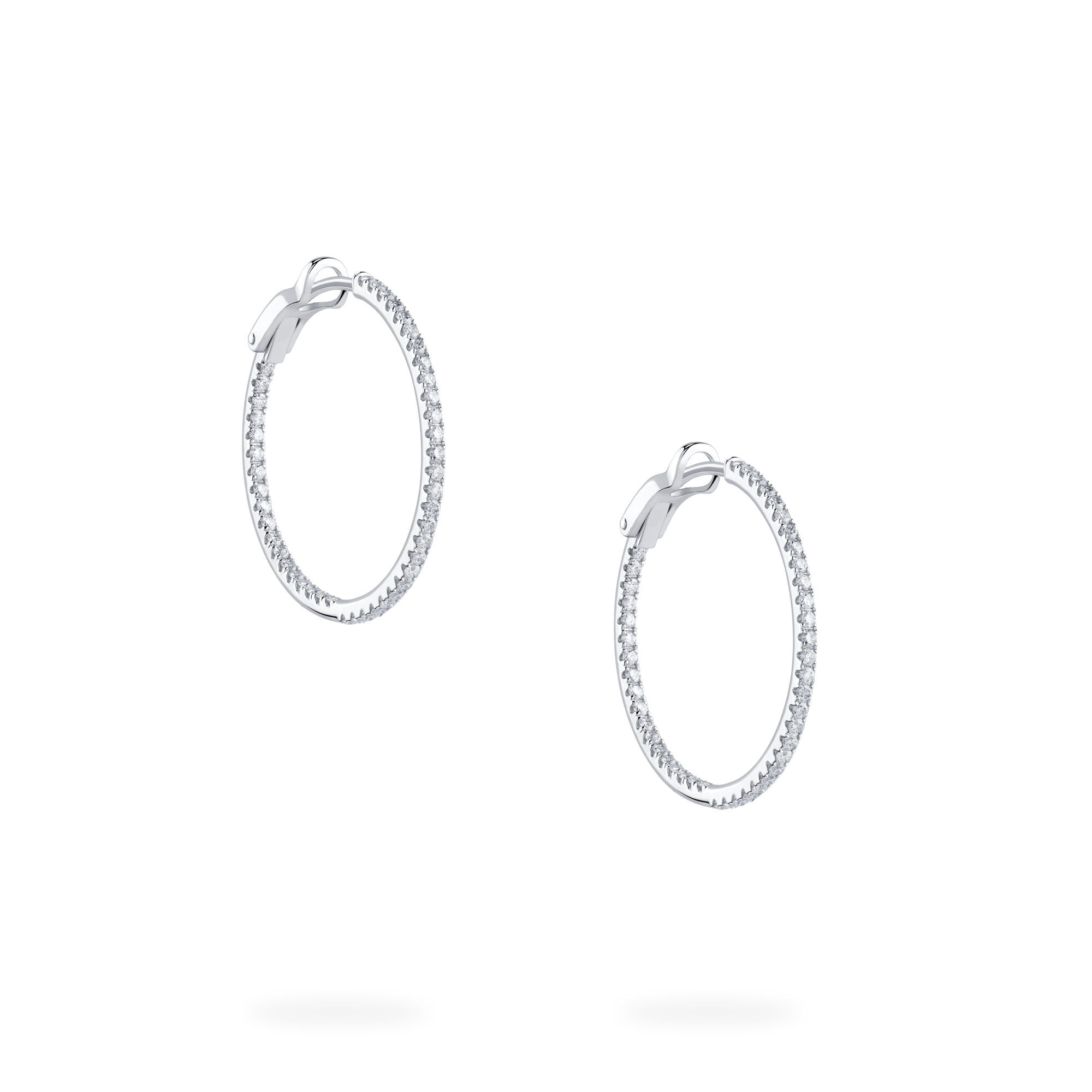 Medium diamond outlet hoop earrings