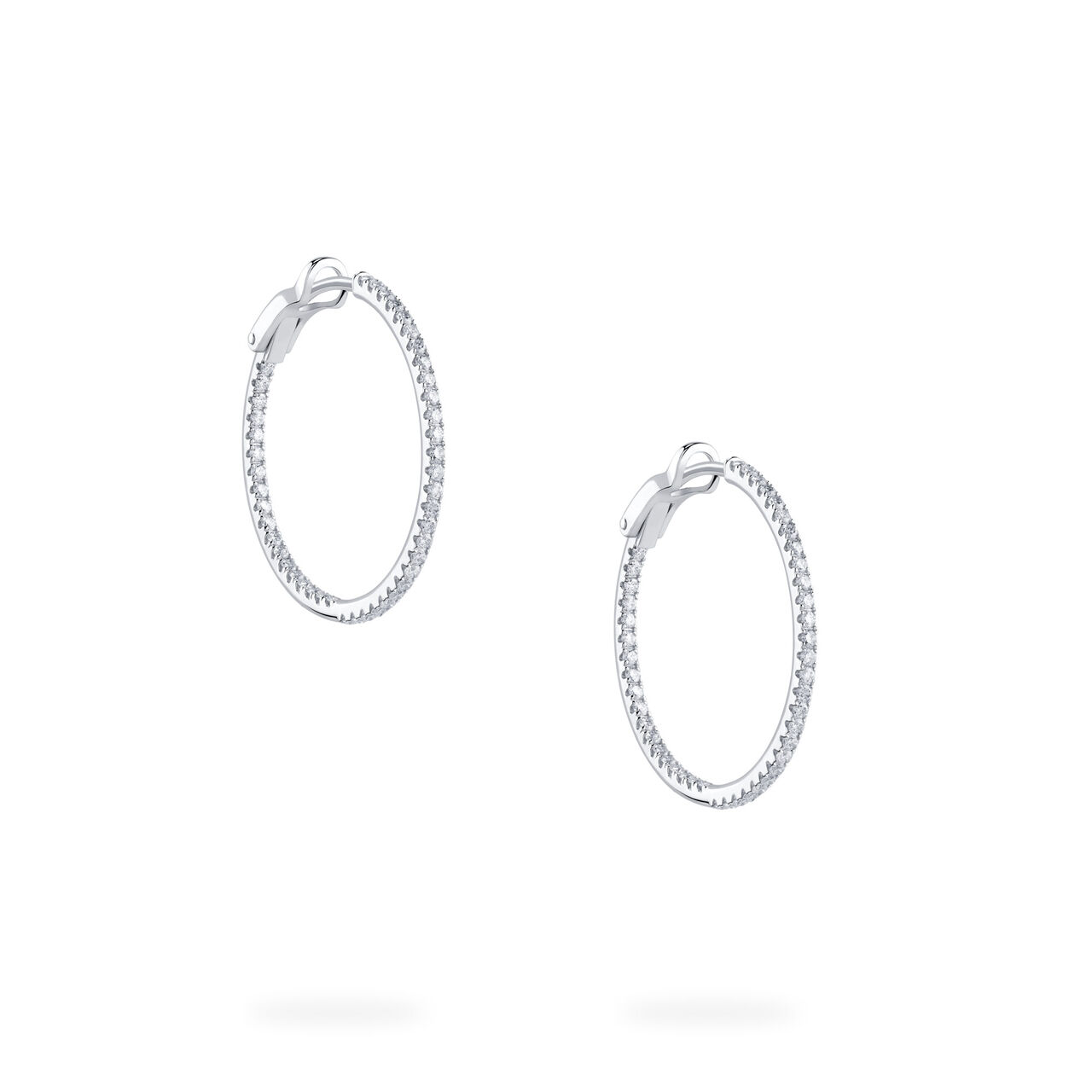 Birks RosÃ©e Du Matin Medium Diamond Hoop Earrings image number 2