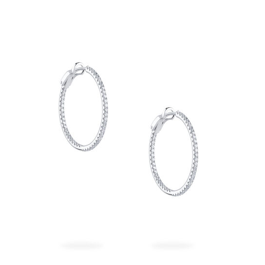 Birks RosÃ©e Du Matin Medium Diamond Hoop Earrings image number 2