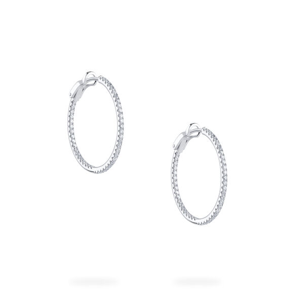 Boucles d'oreilles anneaux medium avec diamants