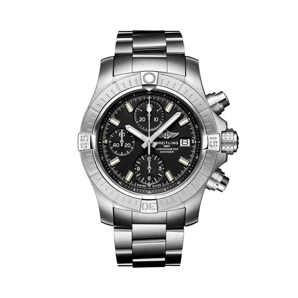 Avenger chronographe 43 acier - noir