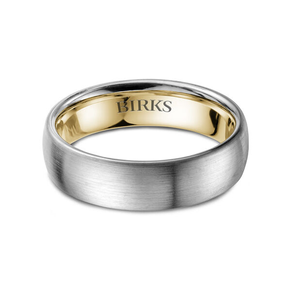 Alliance 6 mm or blanc incrusté d'or jaune