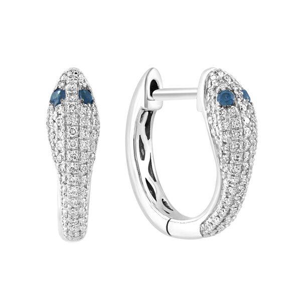 Diamond and Sapphire Snake Earrings