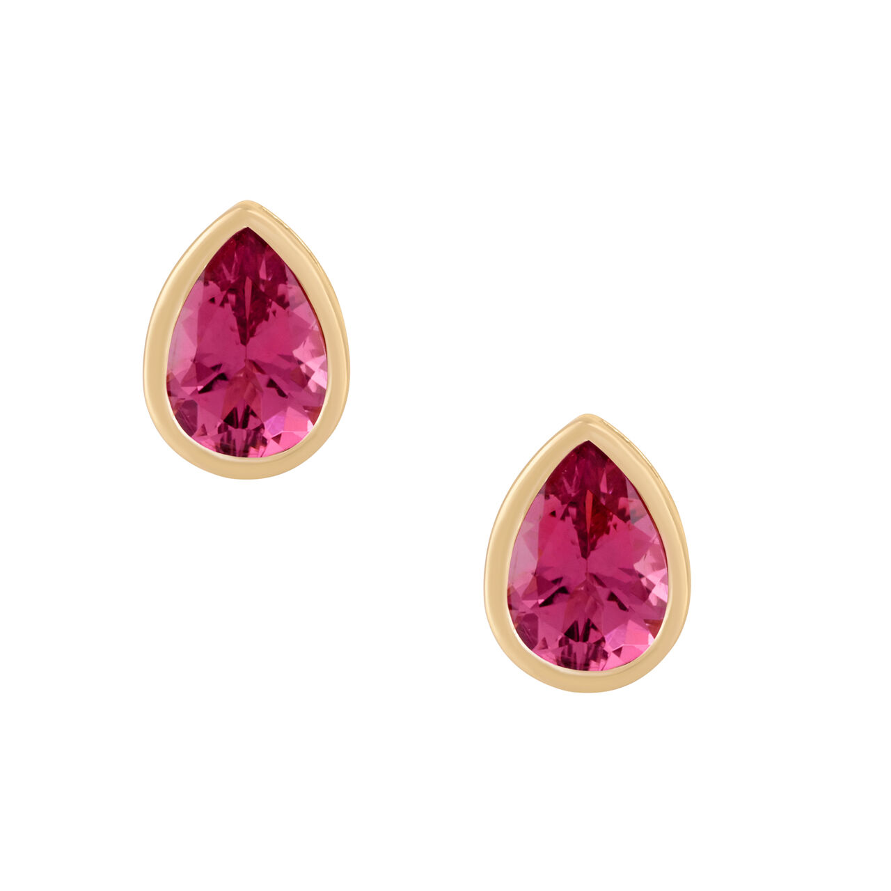 Pear Shape Pink Tourmaline Stud Earrings image number 1
