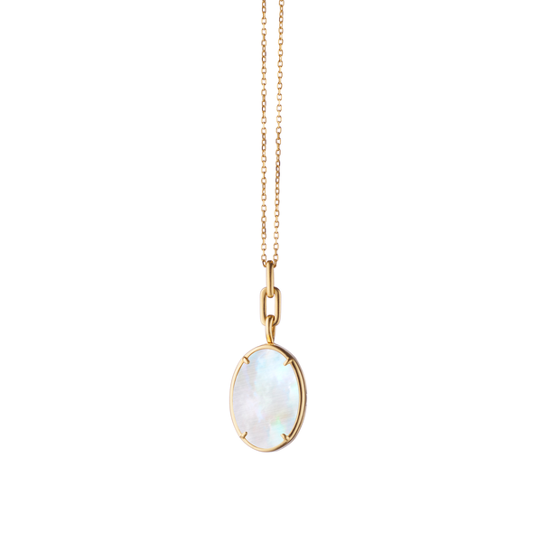 Yellow Gold Locket with Mother of Pearl