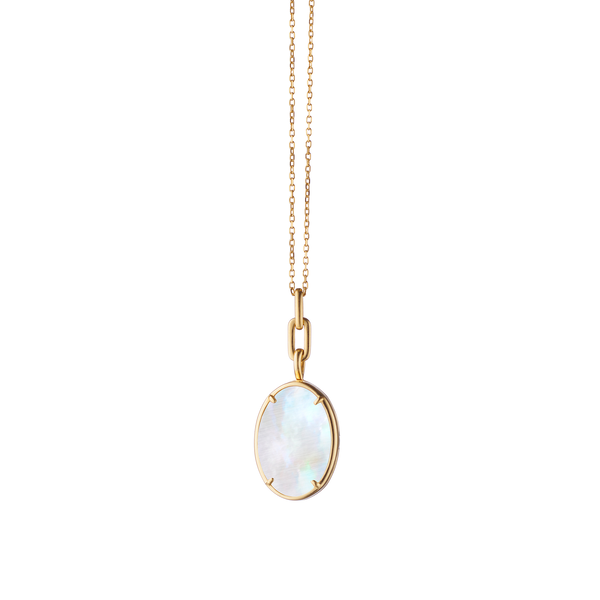 Médaillon Slim Lockets Elle en or jaune avec nacre