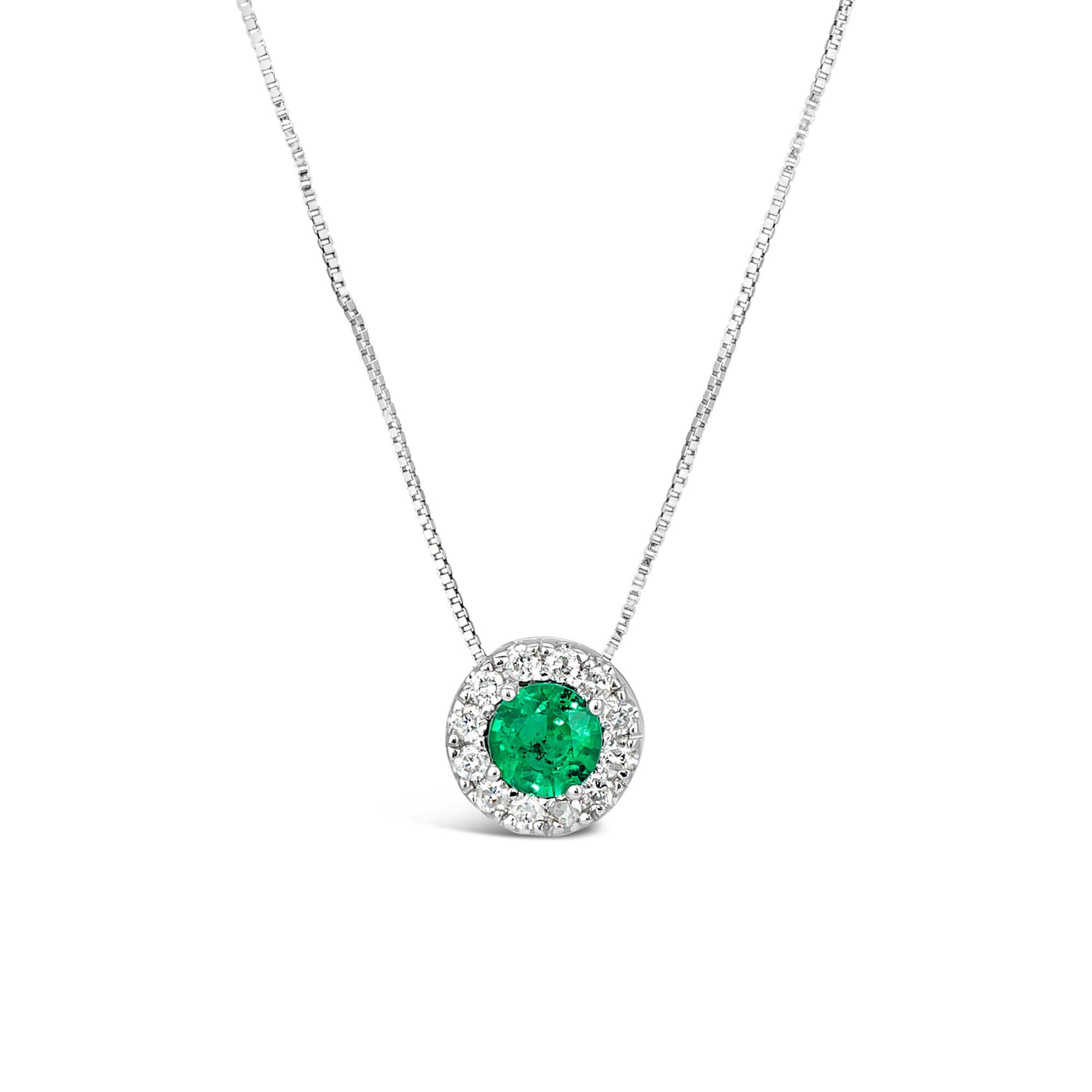 White gold emerald necklace cheap