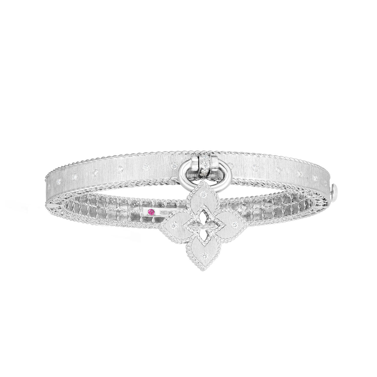 Venetian Princess White Gold and Diamond Bangle Charm Bracelet image number 0
