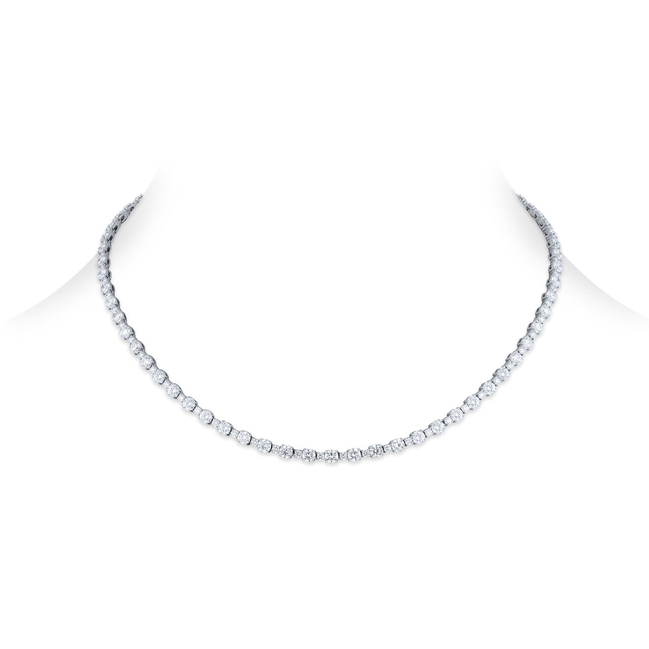 Collier en ligne en diamant en or blanc image number 0