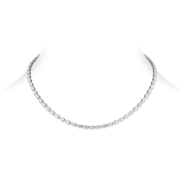 Diamond line necklace in white gold