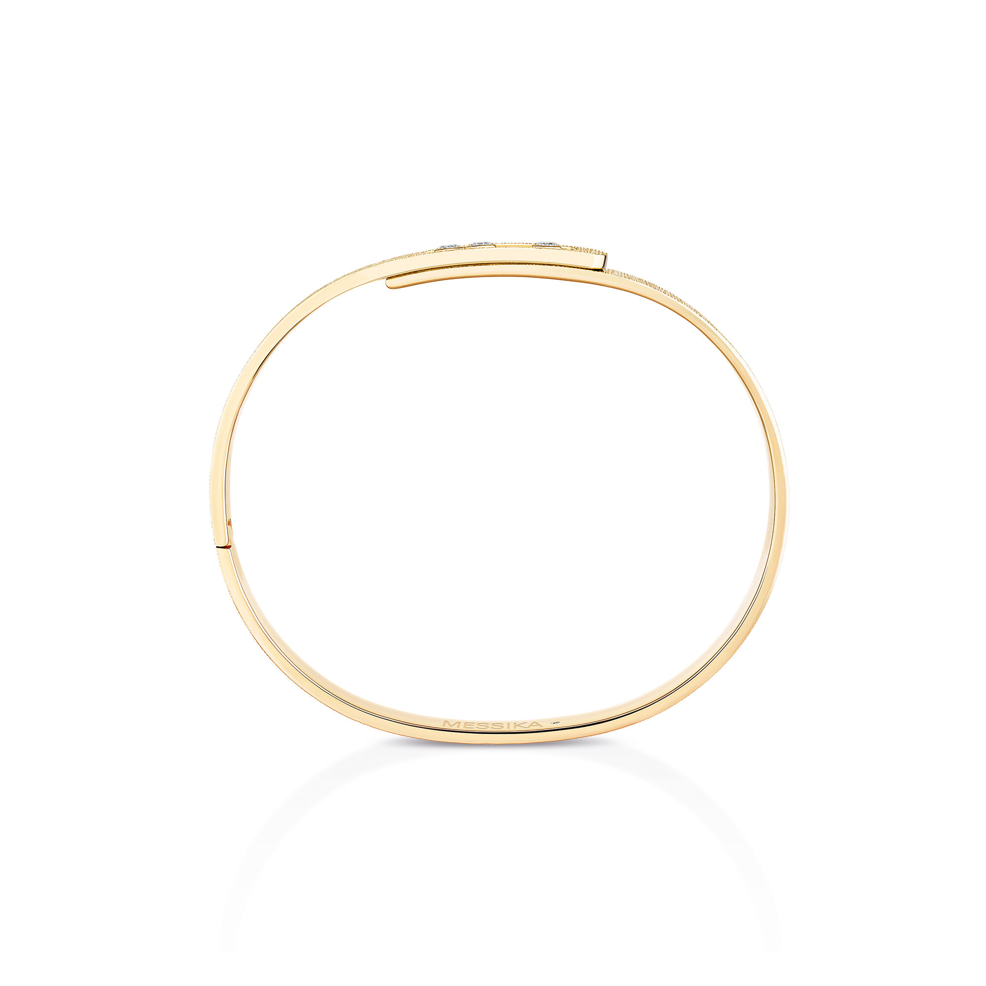 Move Noa Ciselé Yellow Gold and Diamond Bangle