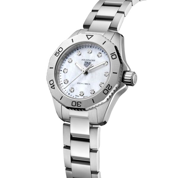 Aquaracer Professional 200 30 mm quartz en acier inoxydable et diamants