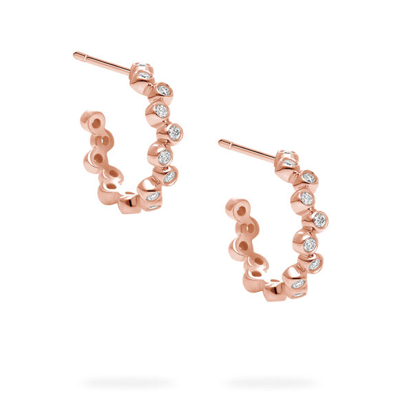 Rose Gold and Diamond Splash 15 mm Hoop Earrings