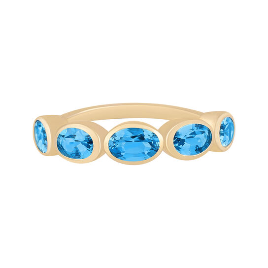 Oval Shape Topaz Bezel Ring image number 0
