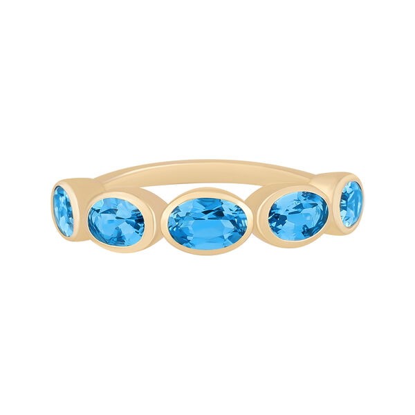 Oval Shape Topaz Bezel Ring