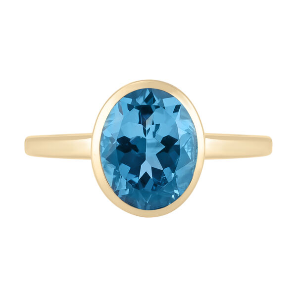 Bezel Set Oval Topaz Ring