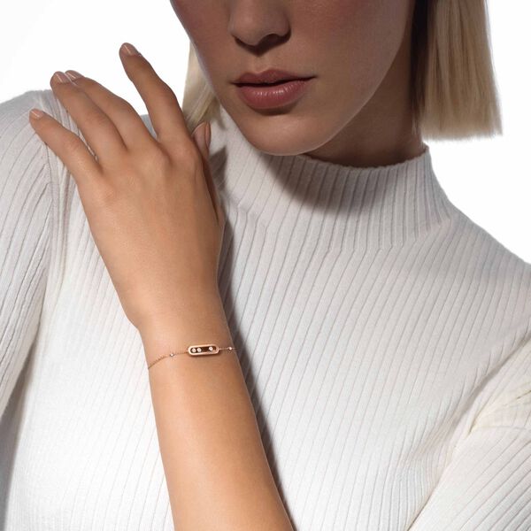 Bracelet Baby Move en or rose avec diamants
