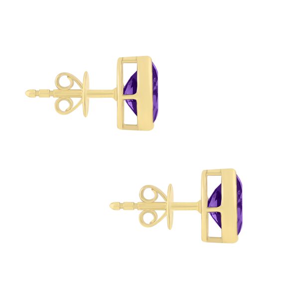 Amethyst Oval Bezel Set Studs