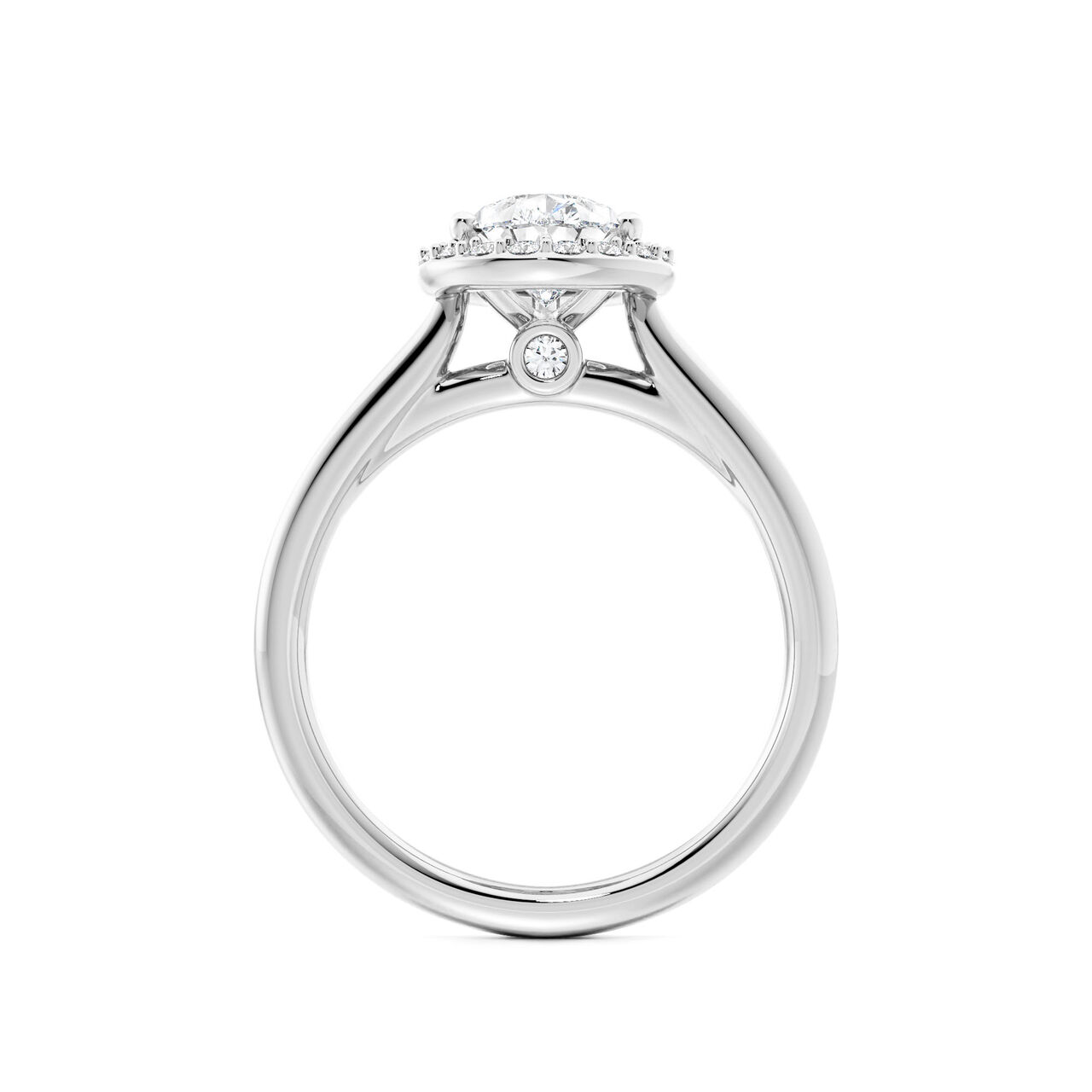 Birks 1879 Pear-Cut Diamond Engagement Ring with Halo in White Gold image number 2