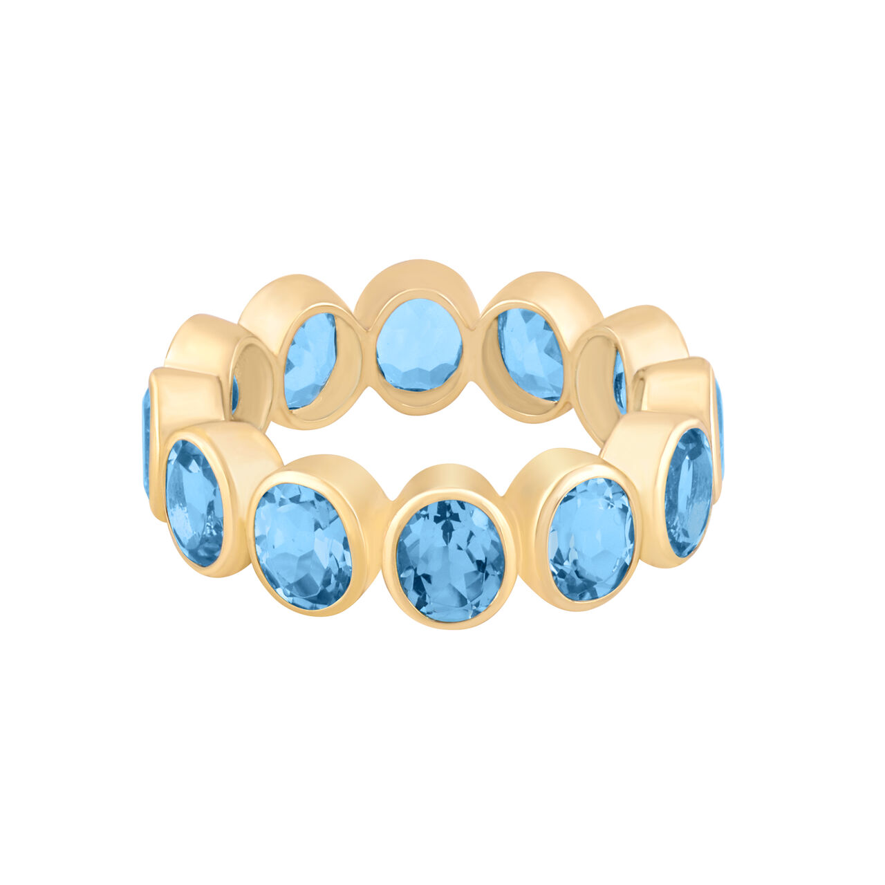 Oval Topaz Bezel Eternity Ring image number 0