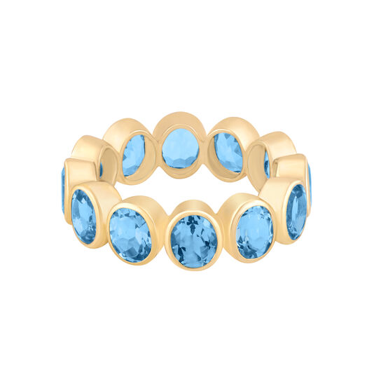 Oval Topaz Bezel Eternity Ring image number 0