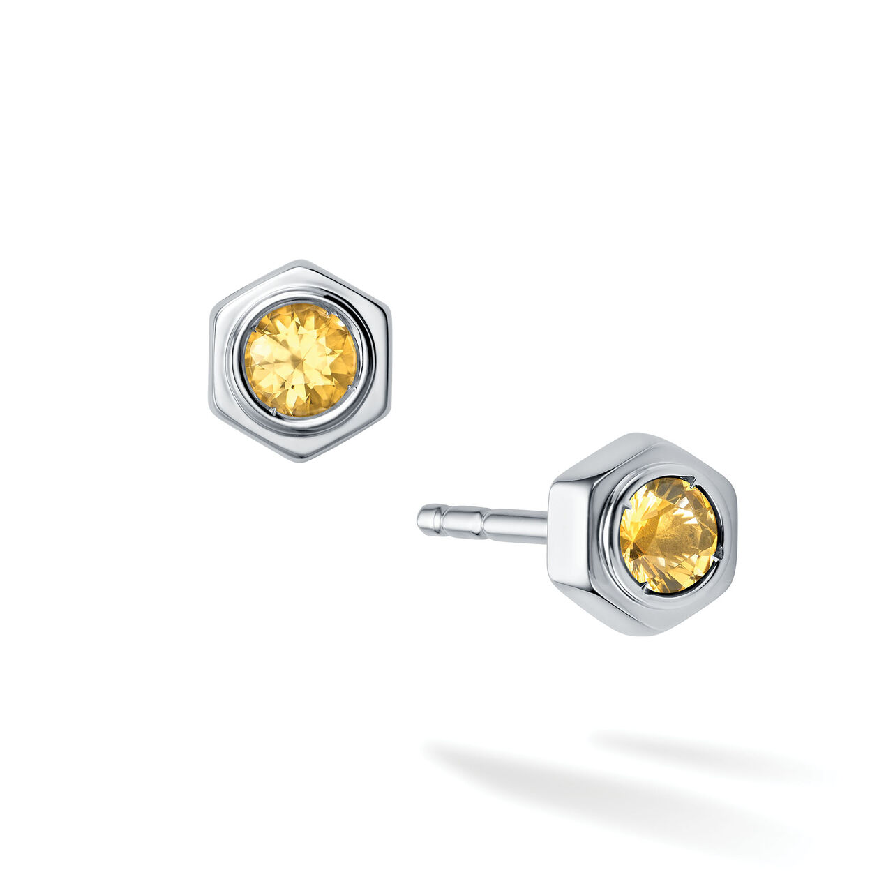 Bijoux Birks Bee Chic Citrine And Silver Stud Earrings image number 0