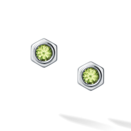 Boucles d’oreilles sur clou en péridot et argent image number 1