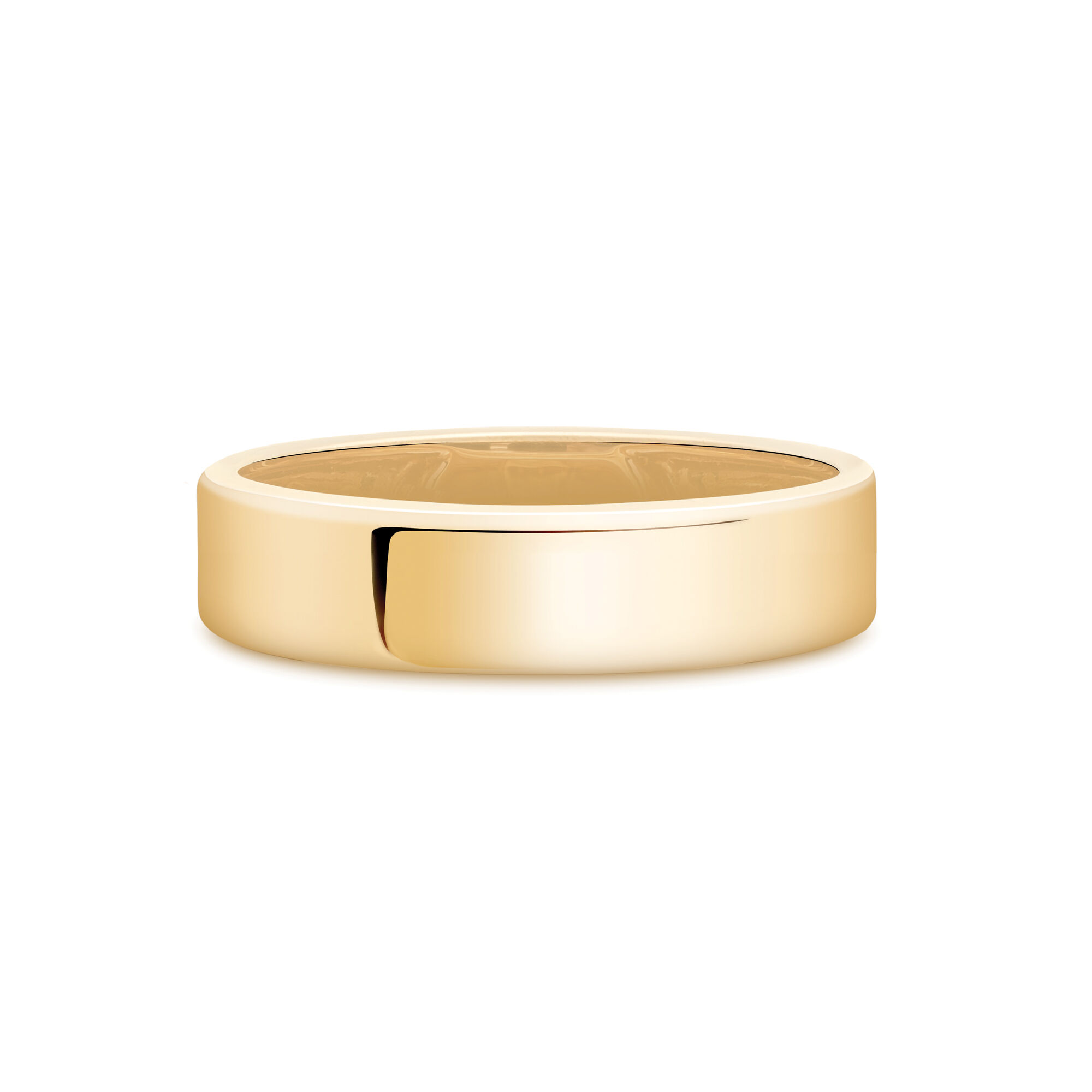 Birks 5 mm 18k Yellow Gold Square Band Ring Size 7