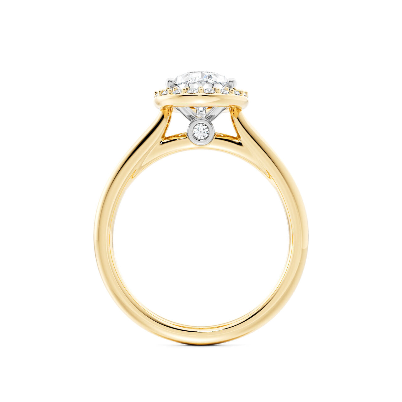 Birks 1879 Pear-Cut Diamond Engagement Ring with Halo in Yellow Gold image number 2