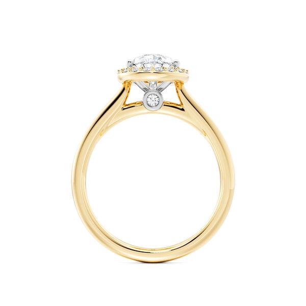 Pear-Cut Diamond Engagement Ring with Halo in Yellow Gold