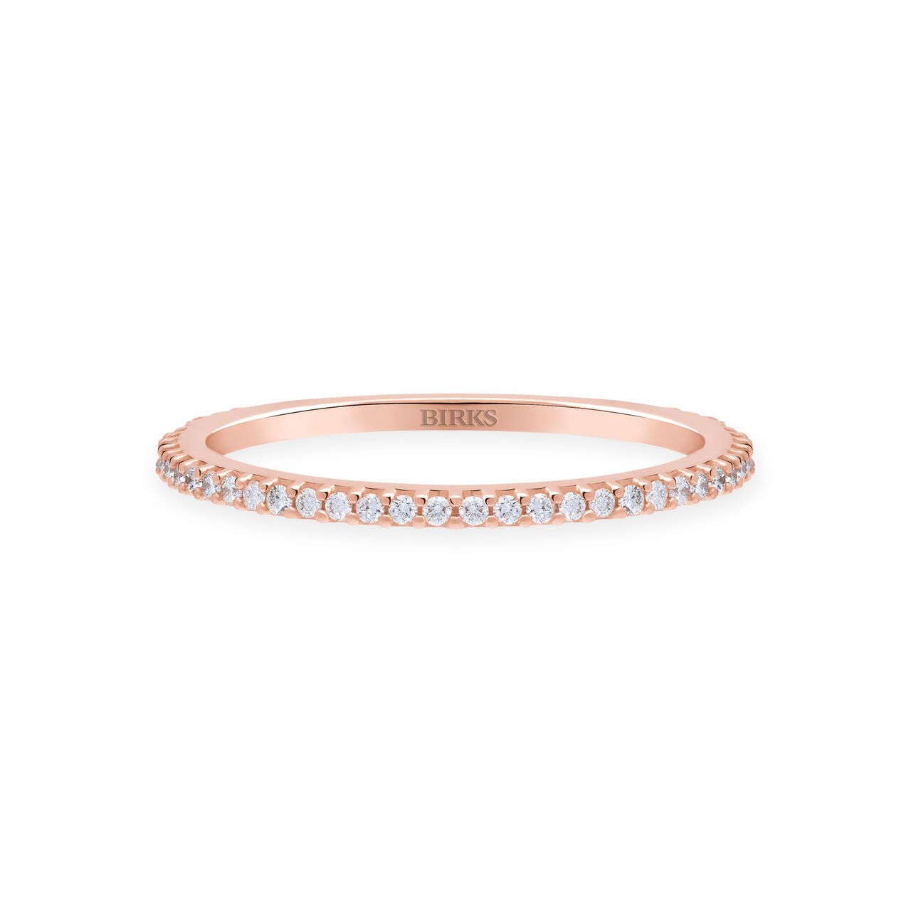 bijoux birks iconic stackable rose gold and diamond rosee du matin ring image number 0