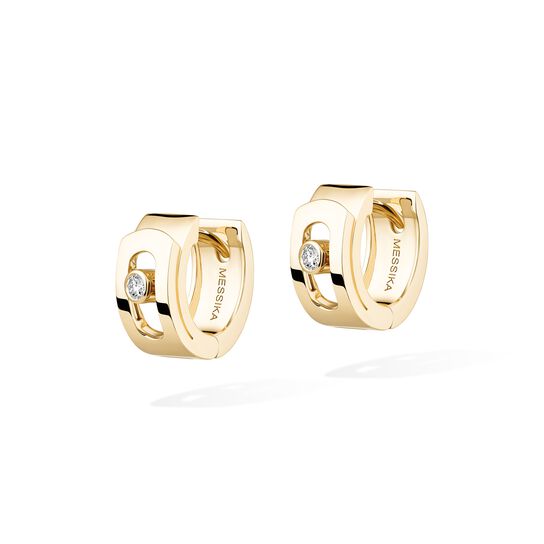 Messika Move Noa Yellow Gold and Diamond Hoop Earrings image number 1