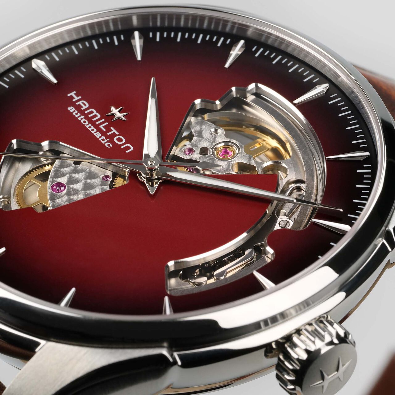 Hamilton Jazzmaster Open Heart 40 mm automatique en acier inoxydable image number 4