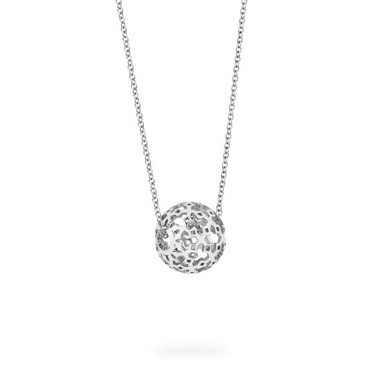 Birks Muse Sterling Silver Mesh Ball Necklace image number 1