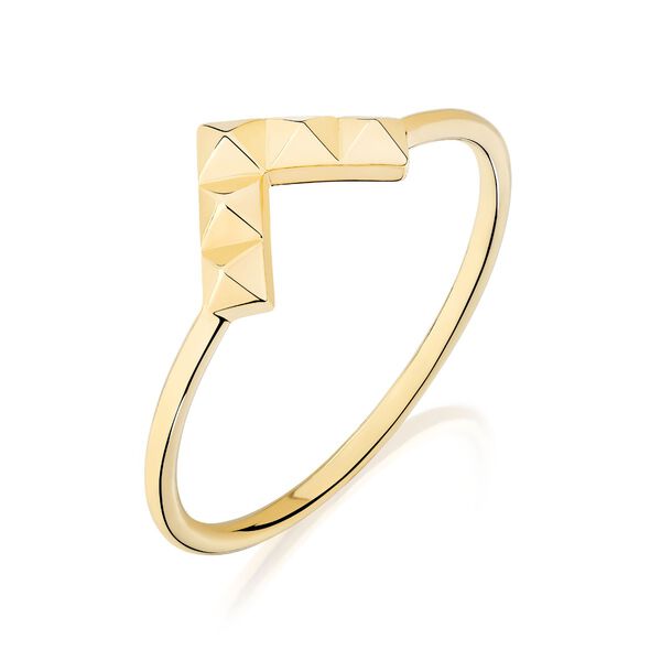 Yellow Gold Pixel V Shaped Ring