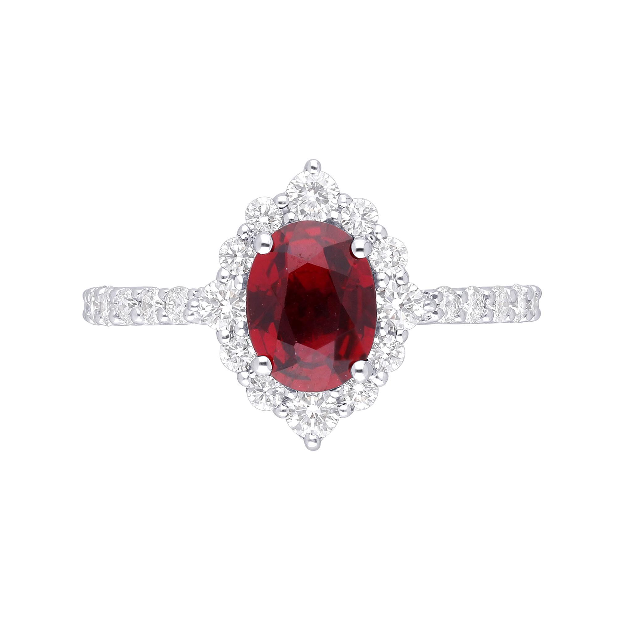Oval Ruby and Diamond Halo Ring Maison Birks Salon SG12185R 86 8R