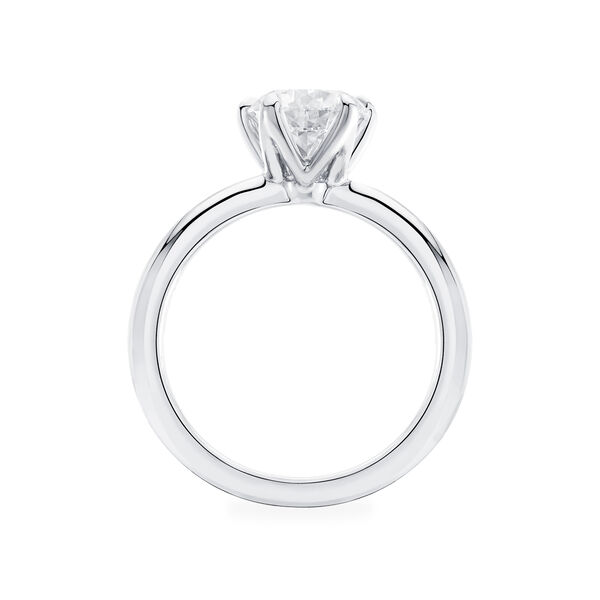 Bague de fiançailles à diamant solitaire rond
