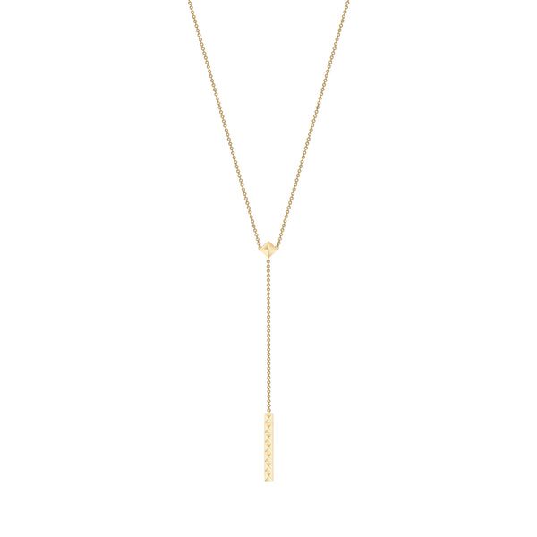 Yellow Gold Pixel Drop Necklace