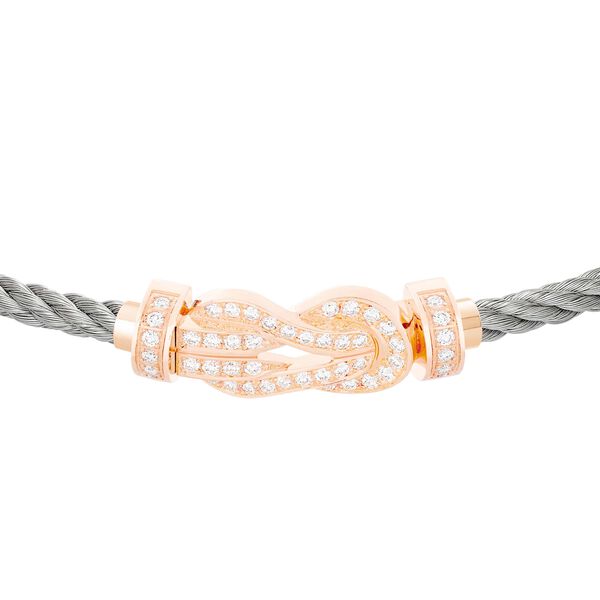 Bracelet cable Chance Infinie en or rose avec pavé de diamants, modèle moyen
