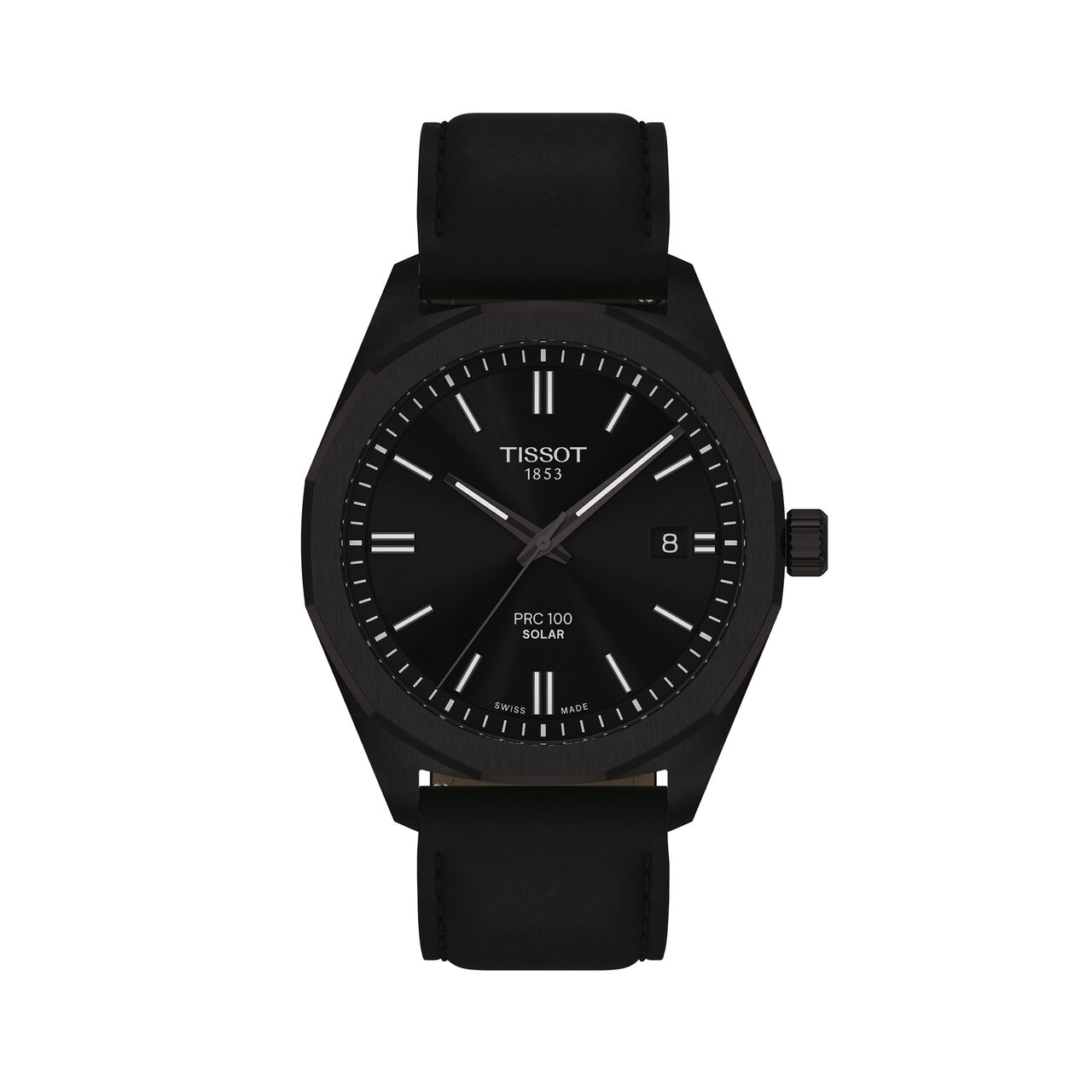 Tissot PRC 100 Solar Solar quartz 39 mm en acier inoxydable PVD image number 0