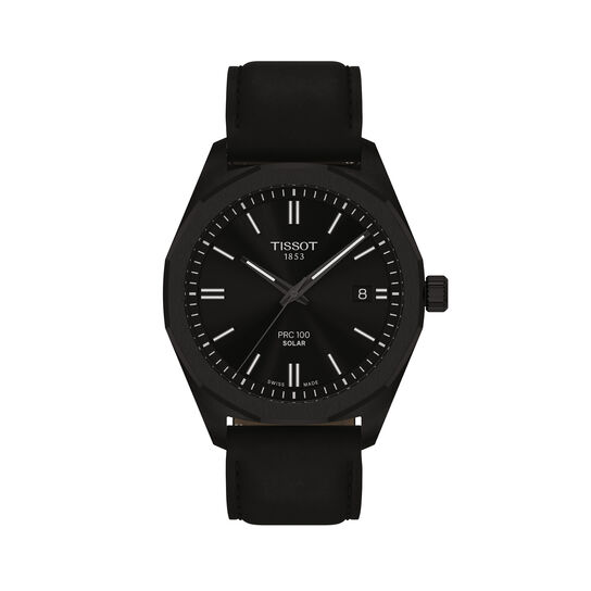 Tissot PRC 100 Solar Solar quartz 39 mm en acier inoxydable PVD image number 0