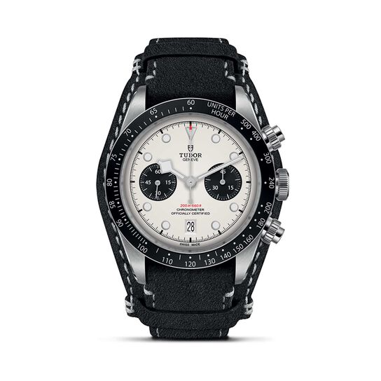 Tudor Black Bay Chrono 41Mm Steel Case Black Leather Bracelet Opaline Dial With Black Counters image number 0