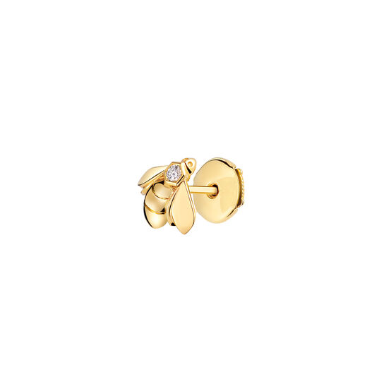 Boucle d'oreille clou individuelle Bee de Chaumet en or jaune avec diamant image number 0