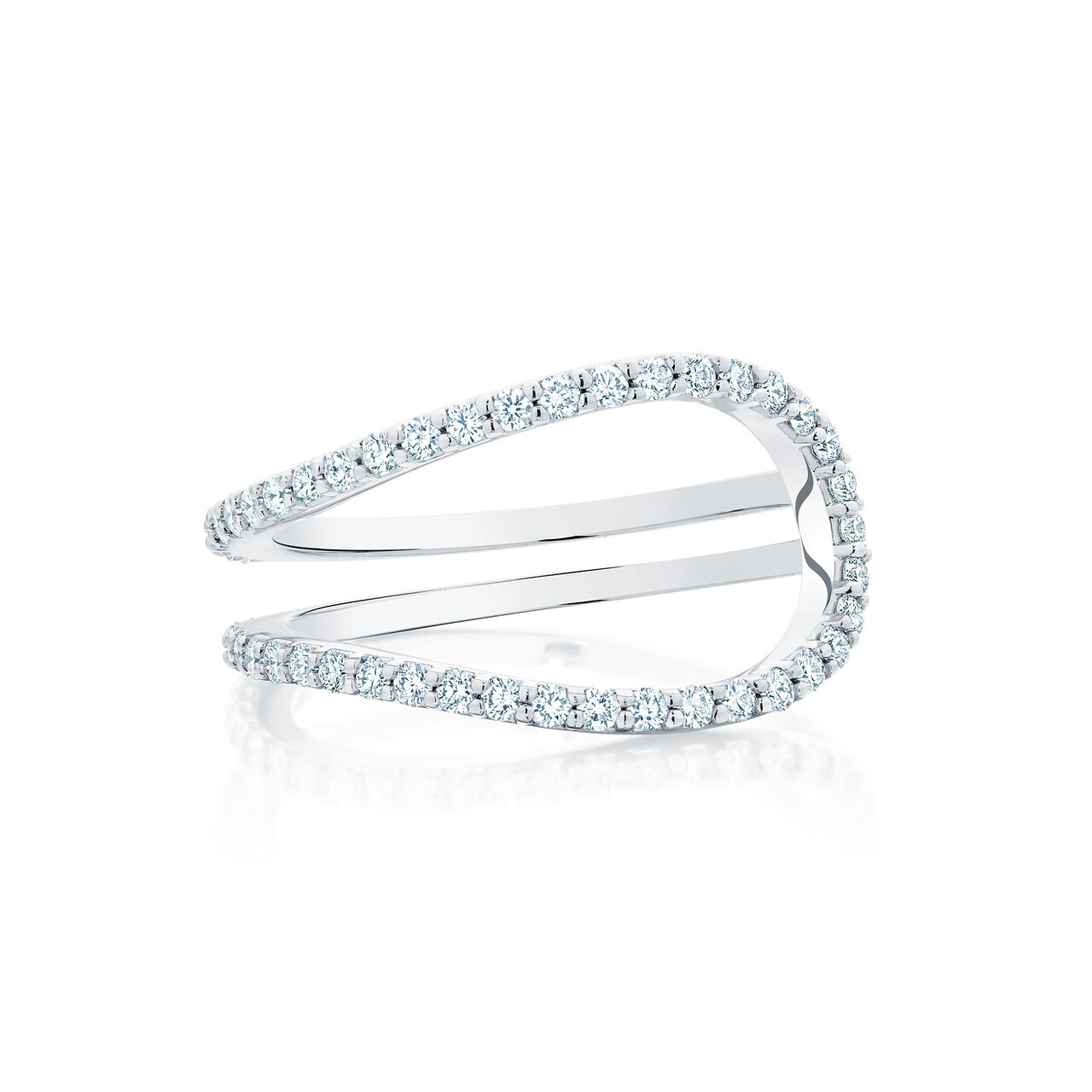 Single Diamond Ring in White Gold image number 1
