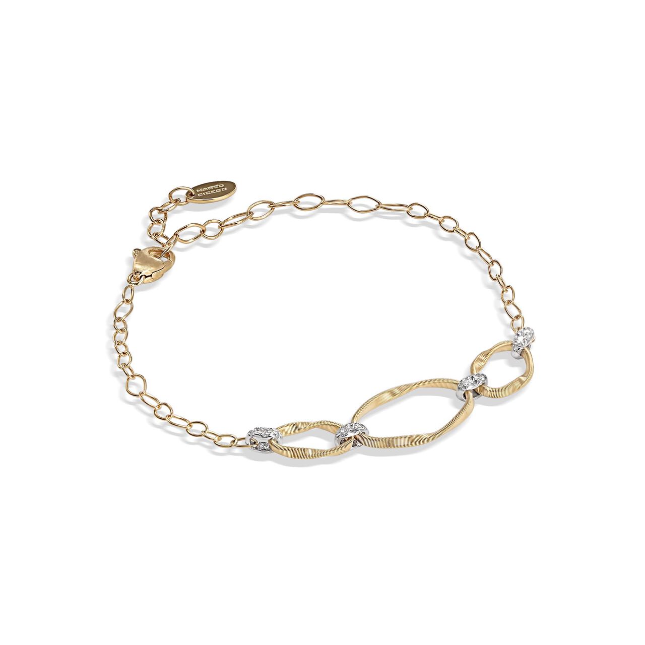 maison birks marco bicego marrakech onde yellow gold and diamond coil link bracelet bg771 b2 yw image number 0